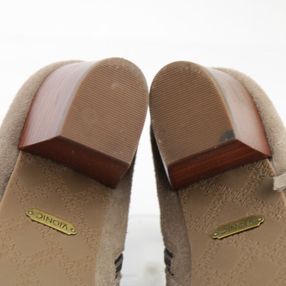 Vionic Womens Faros Boots Size 8 Taupe Suede Fringe Western Block Heel Booties - Picture 9 of 12